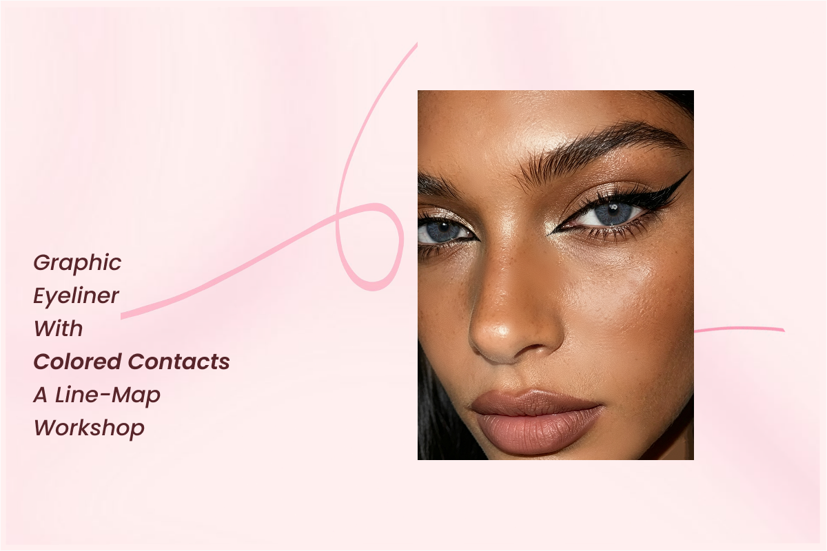 Graphic Eyeliner With Colored Contacts: A Line-Map Workshop