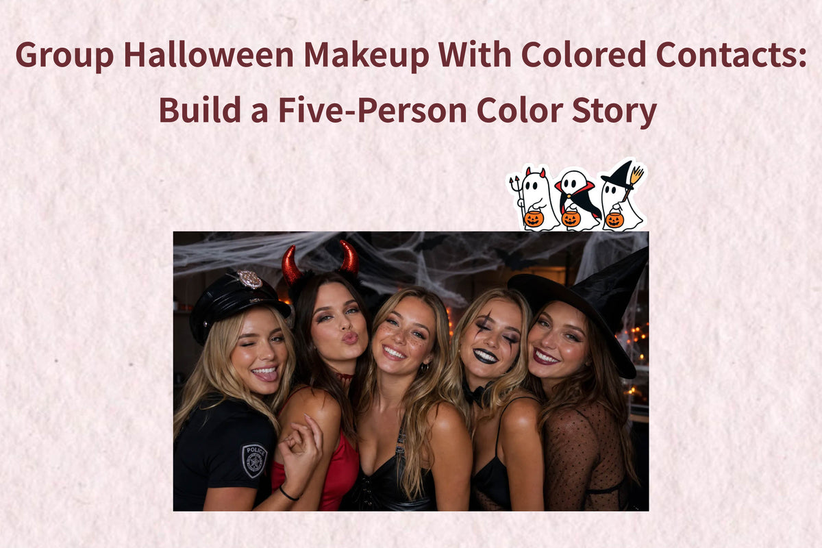 Group Halloween Makeup With Colored Contacts: Build a Five-Person Color Story