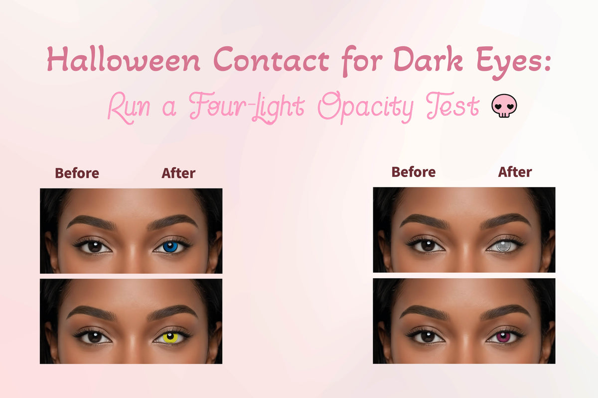 Halloween Contacts for Dark Eyes: Run a Four-Light Opacity Test