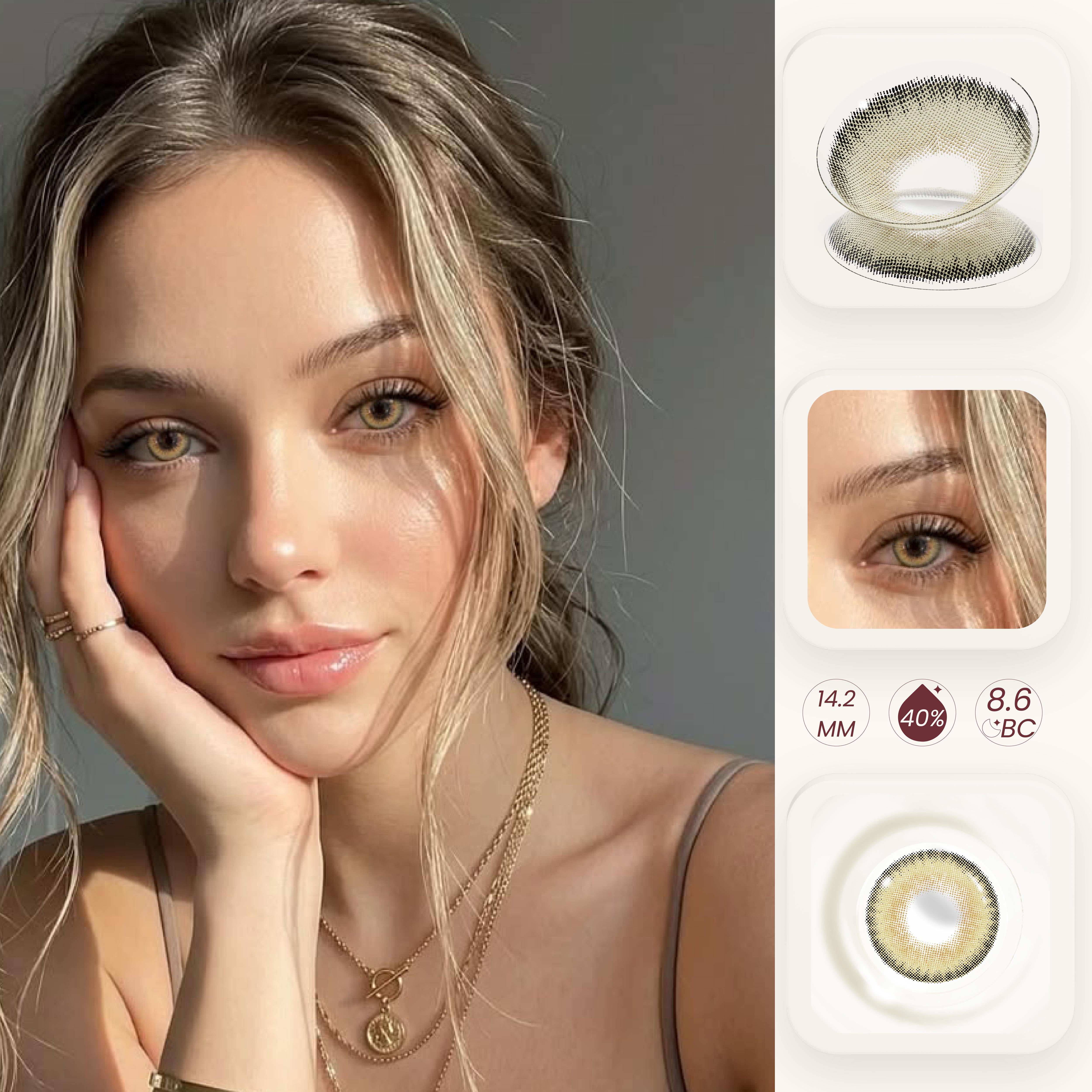 Elyinco Almond Hazel Colored Contact Lenses (1-Year) – elyinco